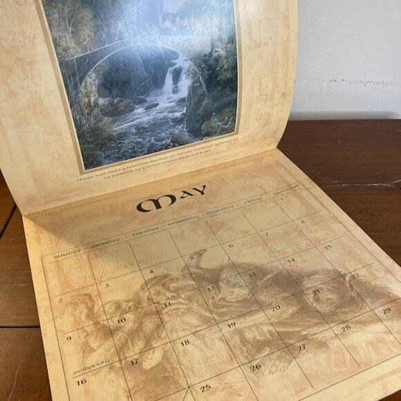 Vintage 90s Tolkien Wall Calendar Alan Lee ISBN #0061055913 (1999) EUC - Picture 3 of 4